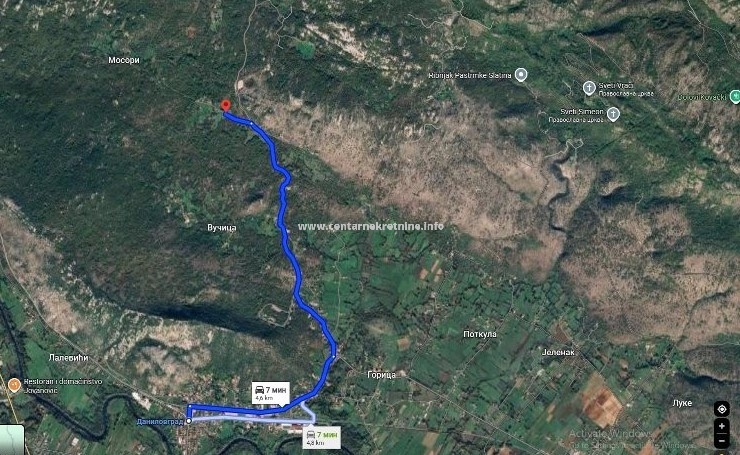 for sale, plot 1.500m2 selo Rova, Danilovgrad 